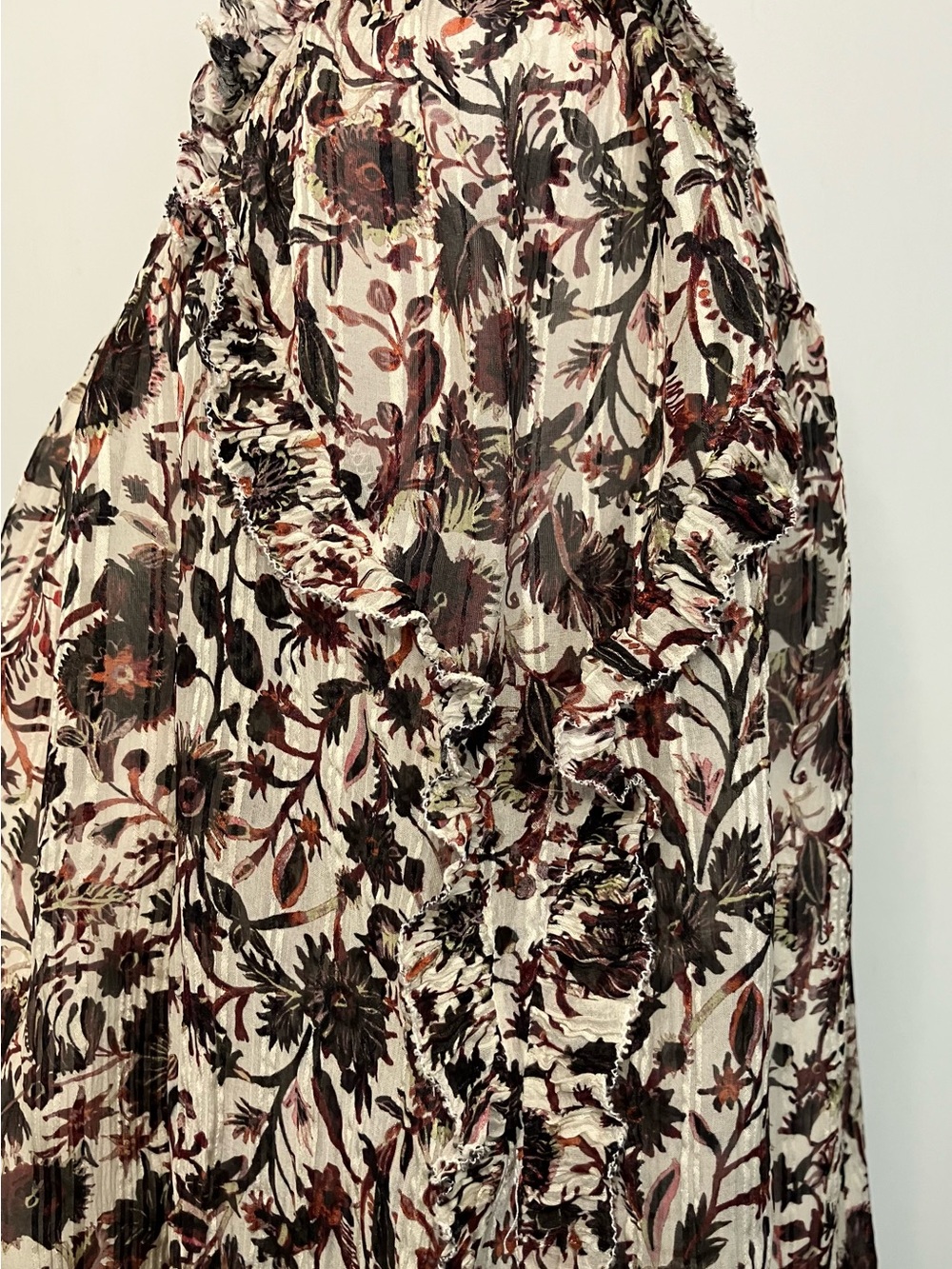 Marie Oliver Top Womens Small Silk Blend Sheer Puff Sleeve Blouse Thistle & Vine - Picture 11 of 13